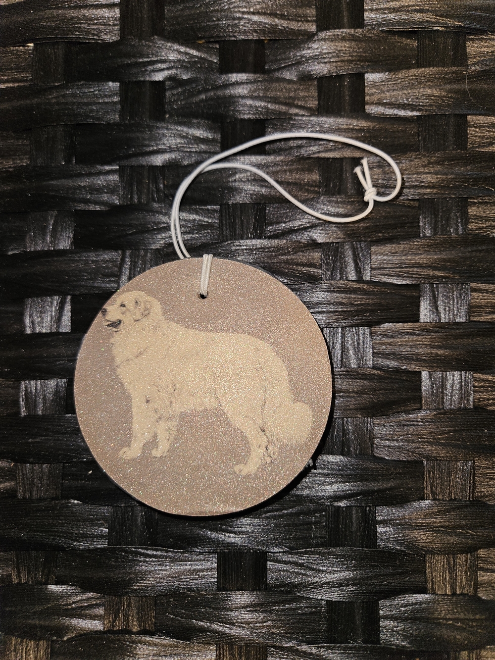 Handcrafted Retriever dog aroma vanilla bean cream car scent ornament